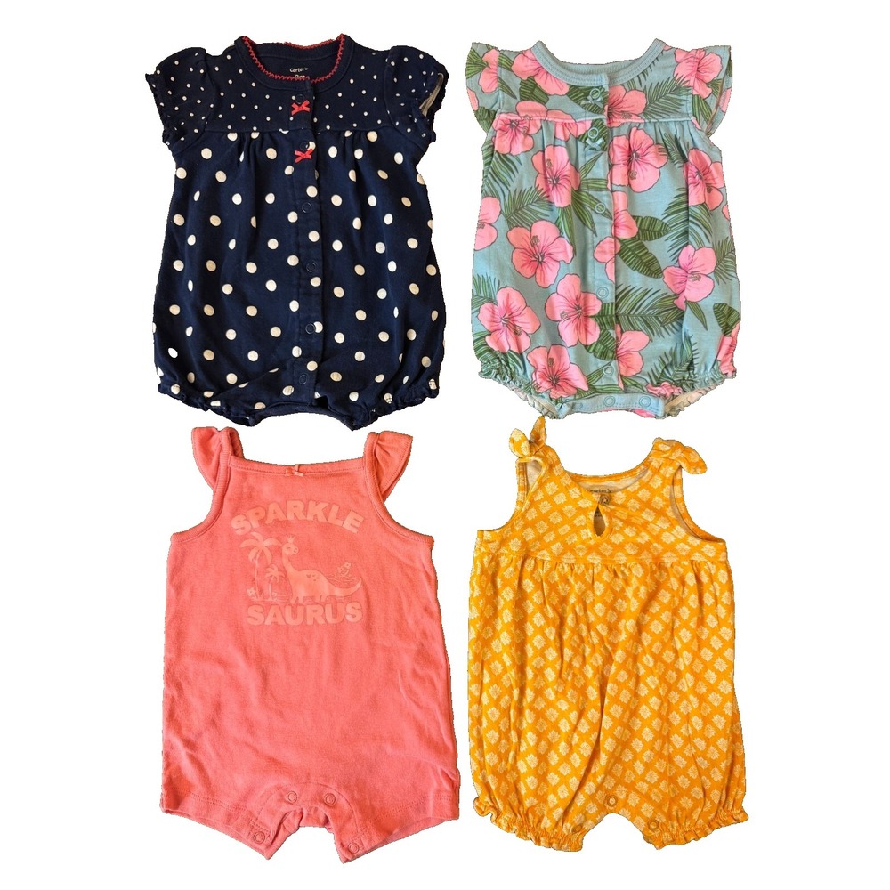 Carters Baby Girl Clothes Lot 3 Months Rompers Outfits Summer Sparkle Dinosaur
